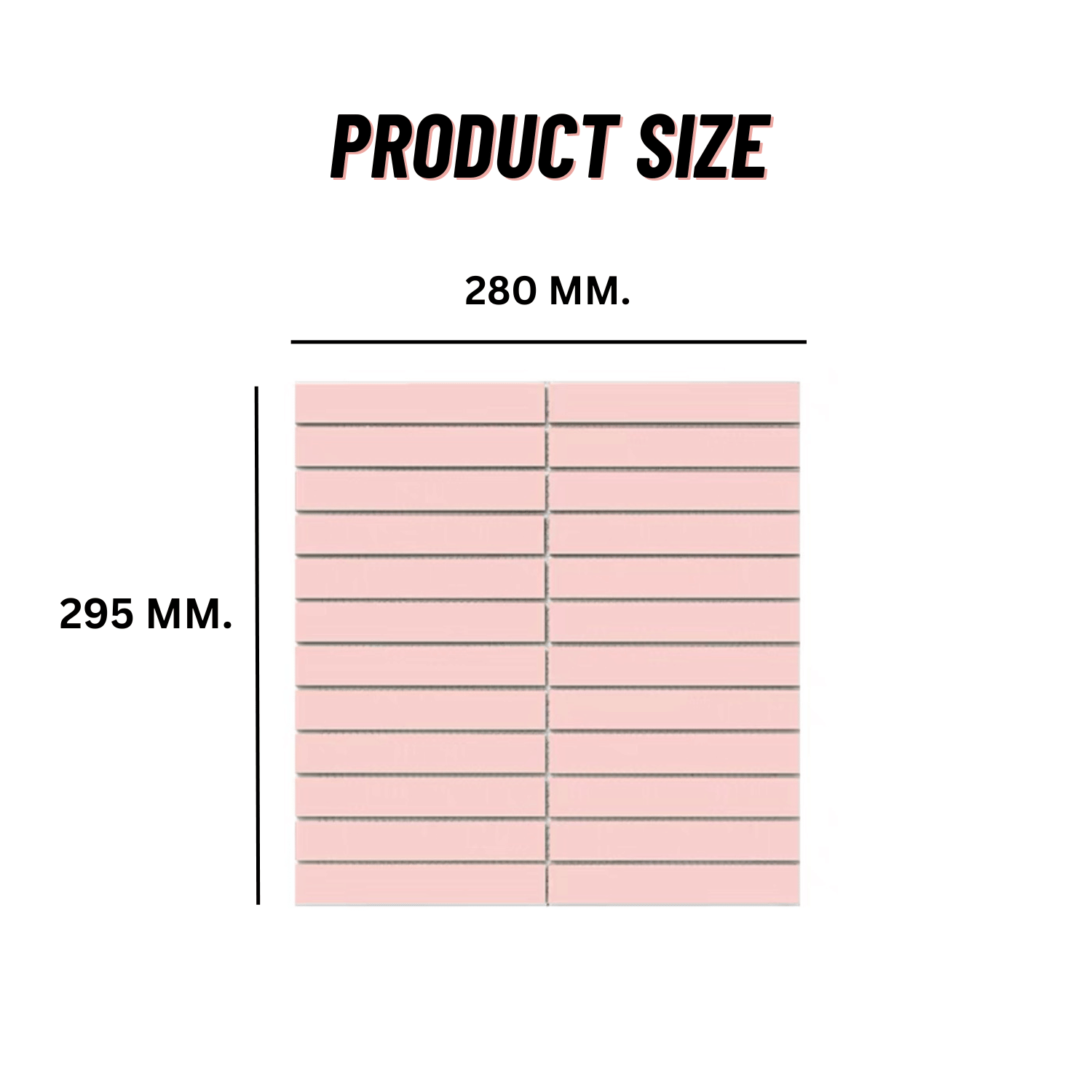 โมเสค TIMELESS TILES RM STRIP MOSAIC TILES 29.5X28 ซม. ผิวด้าน สีชมพู (ราคา/ตร.ม.)_1